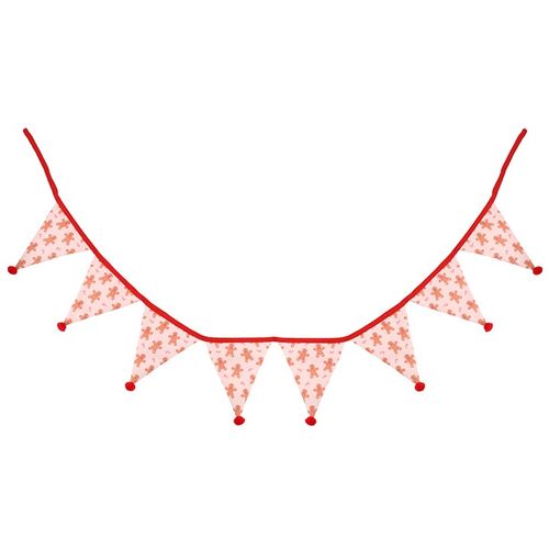 Gingerbread Print Fabric Bunting