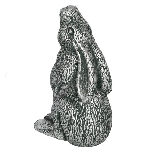 Silver Terracotta Moon Gazing Hare Garden Ornament