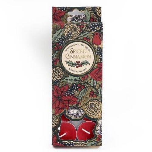 Pack of 10 Poinsettia Cinnamon Scented Tealights