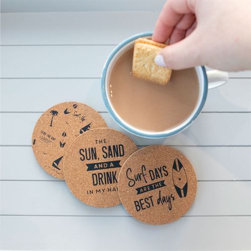 Surf's Up Cork Coaster Set