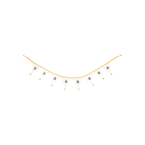 White Single Bee Fabric Bunting