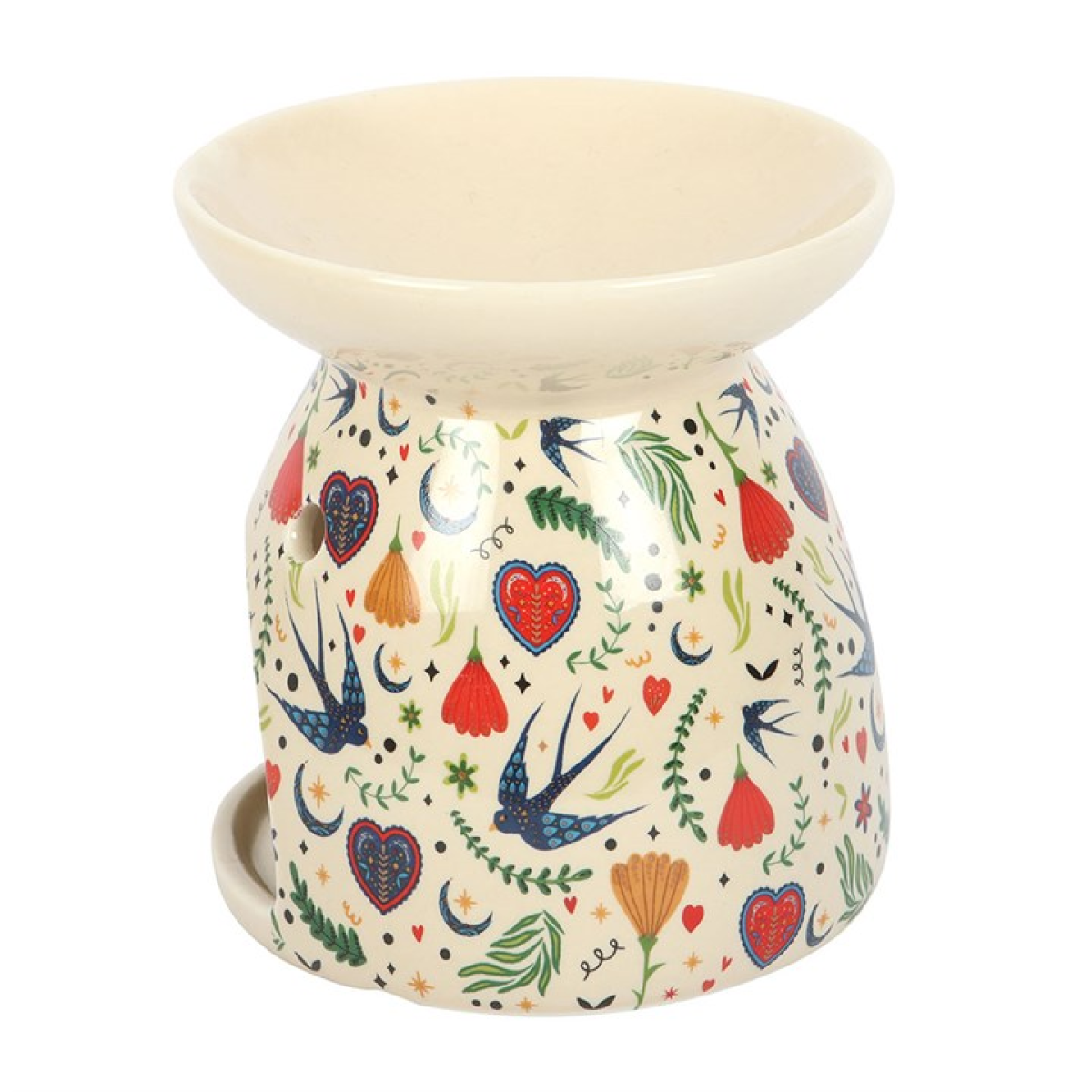 Cream Midnight Bloom Print Oil Burner