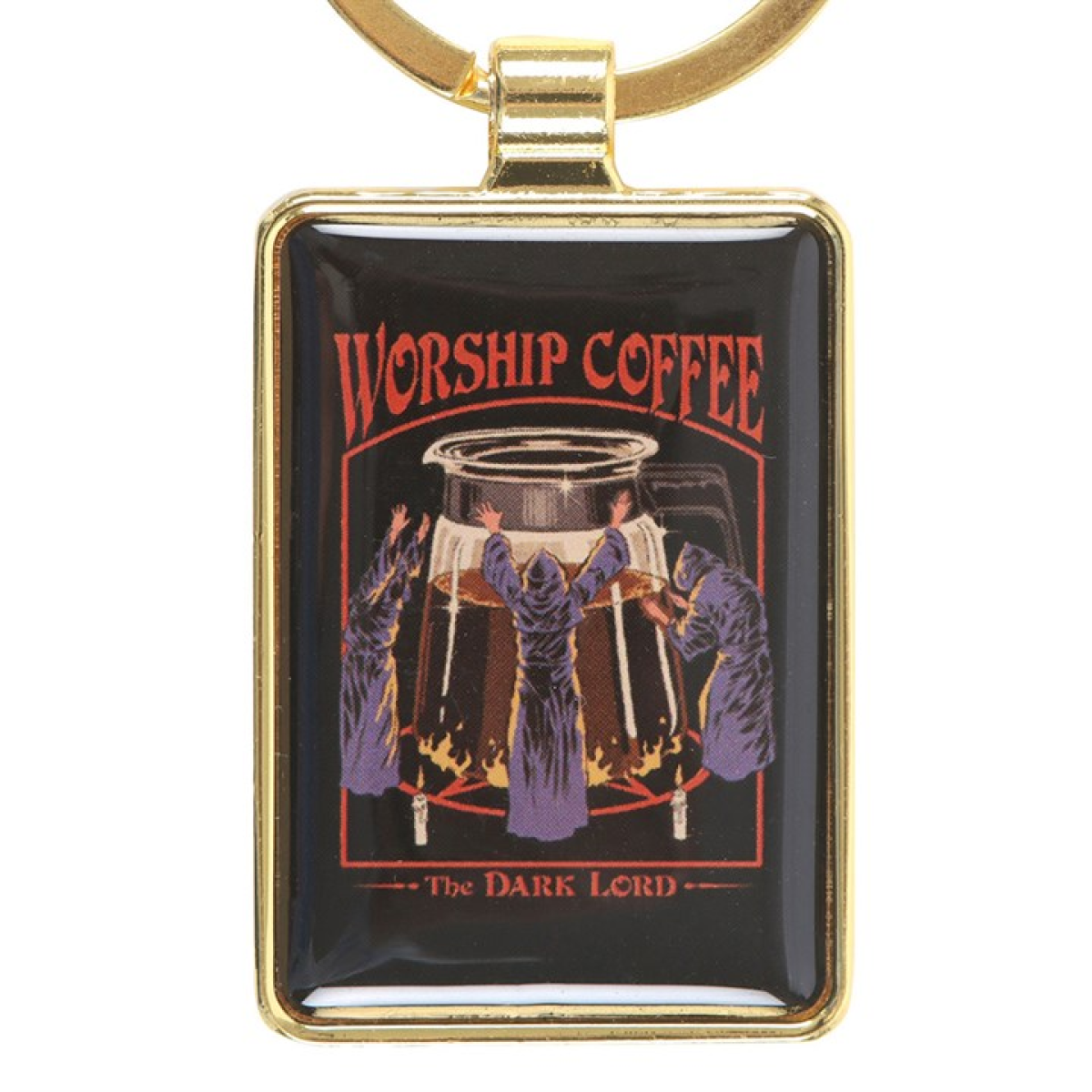 Worship Coffee Keyring by Steven Rhodes