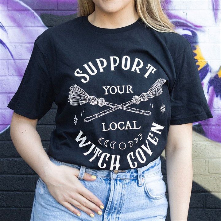 Support Your Local Witch Coven Unisex T-shirt Size S