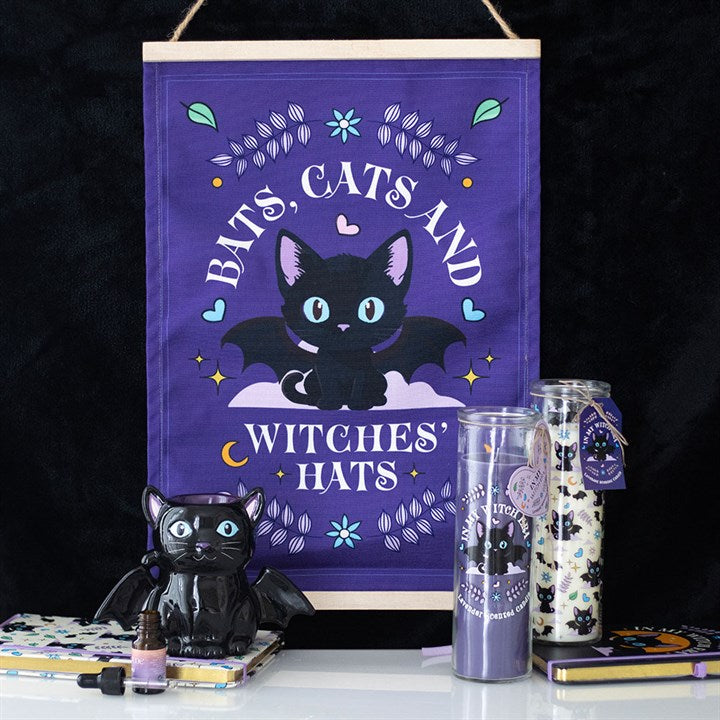 Bats, Cats and Witches Hats Fabric Wall Hanging