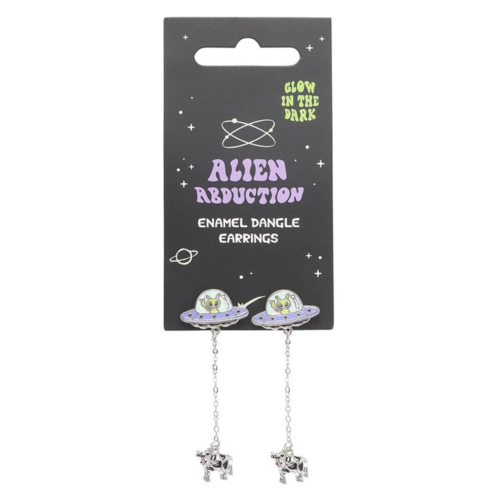 Glow in the Dark Alien Abduction Dangle Earrings