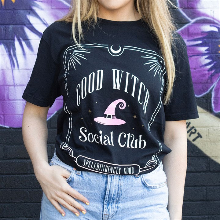 Pink Good Witch Social Club Unisex T-shirt Size M