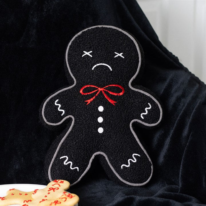 Black Gingerdead Man Boucle Cushion