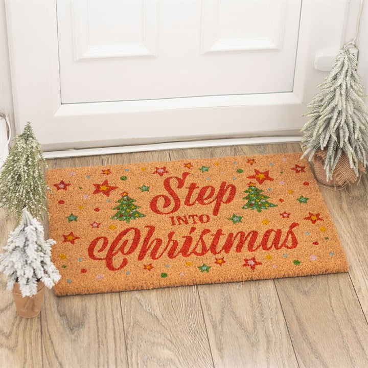 Natural Step Into Christmas Doormat