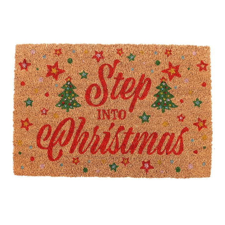 Natural Step Into Christmas Doormat