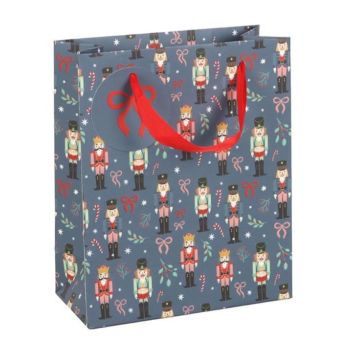 23cm Blue Nutcracker Print Gift Bag