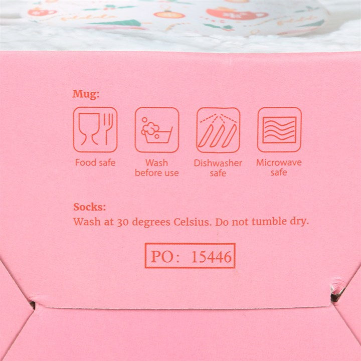 Sugarplum Fun Christmas Print Mug and Socks Set