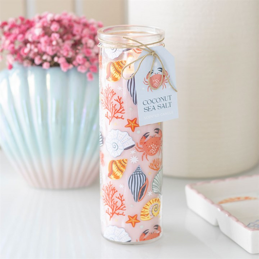 Pastel Shell Print Coconut & Sea Salt Tube Candle