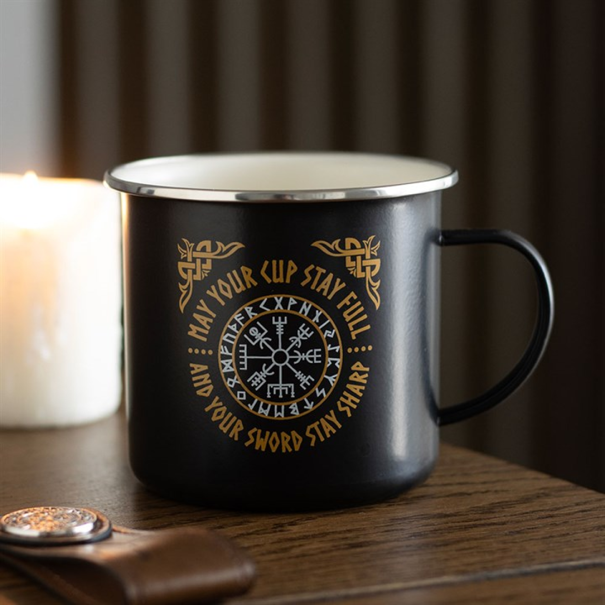 Viking Compass Enamel Mug