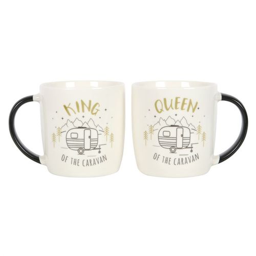 King and Queen Couples Caravan Mug Set