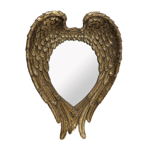 55cm Antique Gold Angel Wing Mirror