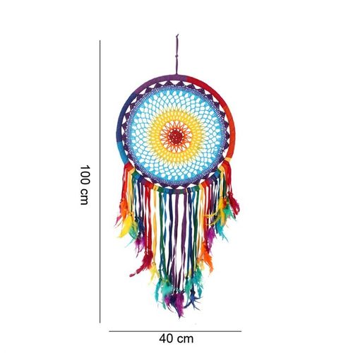 Multicolour Crochet Feather Dreamcatcher