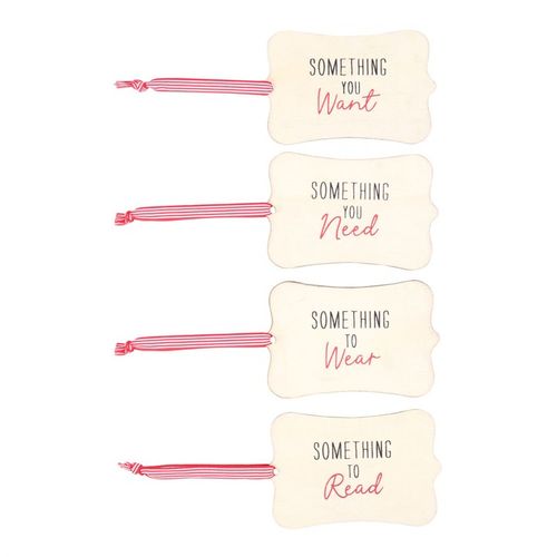 Set of 4 Reusable Wooden Gift Tags