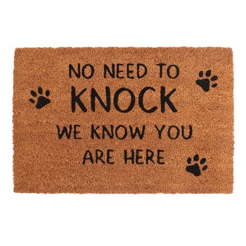 Natural No Need To Knock Dog Doormat