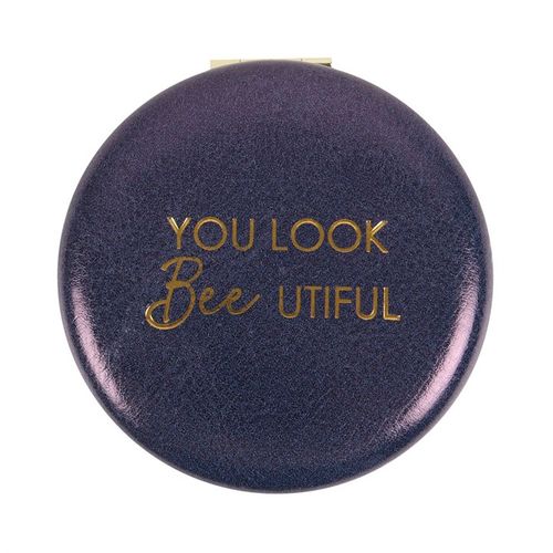 Navy Bee Compact Mirror