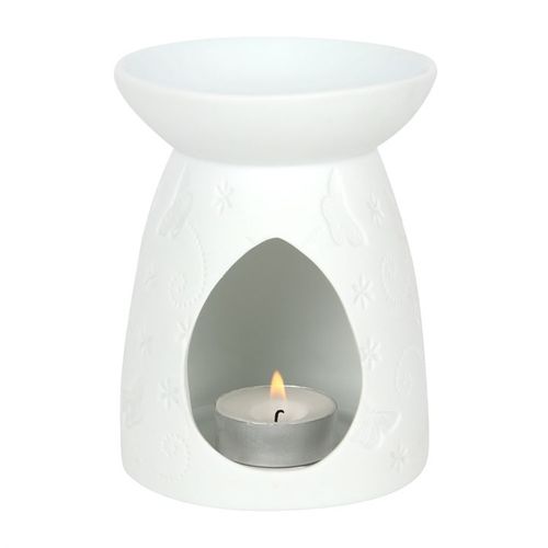 White Ceramic Butterfly Oil Burner and Wax Warmer