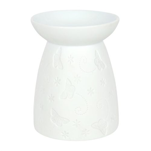 White Ceramic Butterfly Oil Burner and Wax Warmer