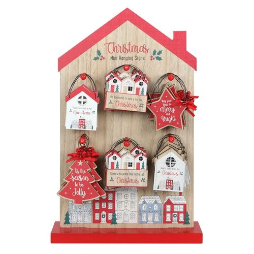 Christmas Village Mini Hanging Sign Display