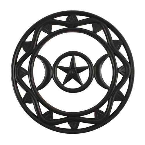 Black Wooden Triple Moon Wall Art