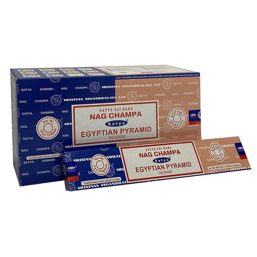 Set of 12 Packets of Combo Satya Incense - Nag Champa Egyptian Pyramid