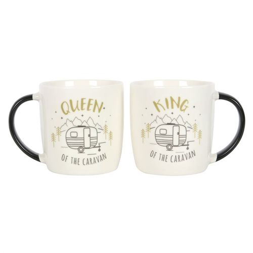 King and Queen Couples Caravan Mug Set